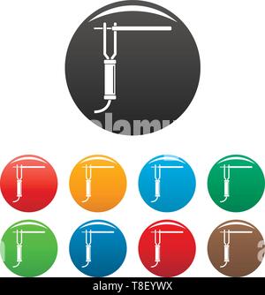 Welding electrode icons set 9 color vector isolated on white for any design Stock Vector