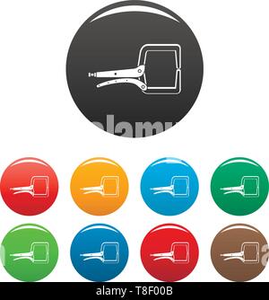 Electrical cable tool icons set 9 color vector isolated on white for any design Stock Vector