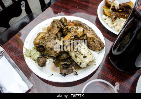 Traditional Peruvian Andean dish of Inca origin olluquito with charqui ...