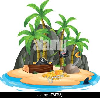 An isolated pirate island illustration Stock Vector