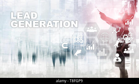 Lead Generation Analysis Business Research Interest Concept. Marketing Strategy Financial Technology. Stock Photo