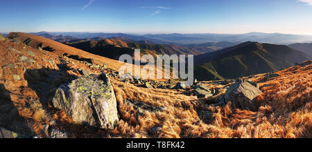 Mountain panorama at autumn in Slovakia - Small Tatras - Dumbier Stock Photo