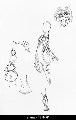 Fashion Sketchbook Figure Drawing Poses - 1920 Vintage Style - Light Pink  Flapper Dress (Paperback) - Walmart.com