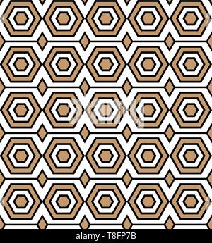 Vector hexagon seamless pattern. Modern stylish texture with trellis. Repeating geometric hexagonal grid. Vector and illustration Stock Vector