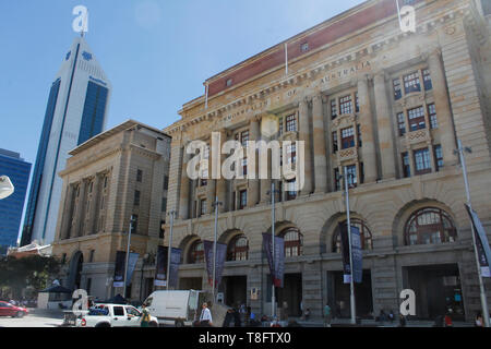 Perth, Western Australia,Australia -24/01/2013: Commonwealth Bank and General Post Office at the Forrest Place, Central City Area 3 Forrest Place. Stock Photo