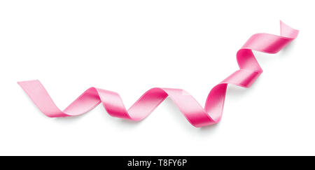 Pink ribbon on white background Stock Photo