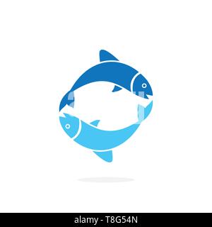 Fish icon vector isolated on white background Stock Vector