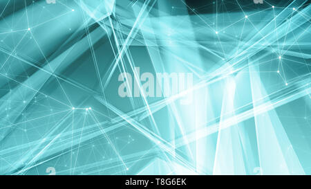 Technology digital chaotic elements, polygonal triangles pattern Stock Photo