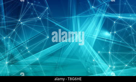 Triangles and lines technology template, geometric abstract illustration Stock Photo