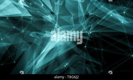 Dots and lines backgrounds with random opacity triangular geometric shapes, many transparent triangles background Stock Photo