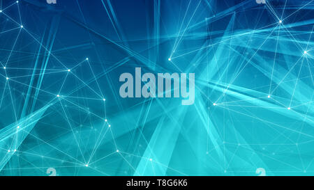 Technology abstract chaotic polygon shapes, tech background Stock Photo