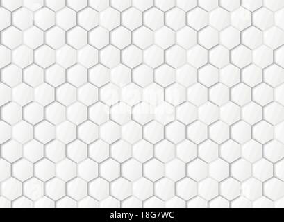Abstract gradient white and gray hexagonal geometric pattern paper cut background. You can use for ad, poster, presentation, artwork, background. Stock Vector