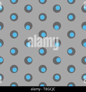 Blue and black polka dot abstract seamless pattern on a dark background. Vector illustration Stock Vector