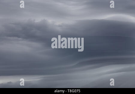 Sky with dramatic dark storm clouds. Sky before rain. Stock Photo