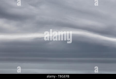 Sky with dramatic dark storm clouds. Sky before rain. Stock Photo