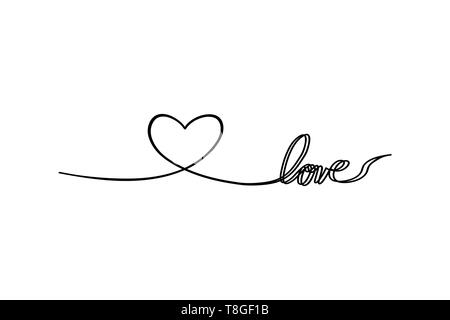 Black thin lines two hearts love infinity symbol on white background ...
