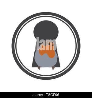 Robin bird in a keyhole vector illustration Stock Vector