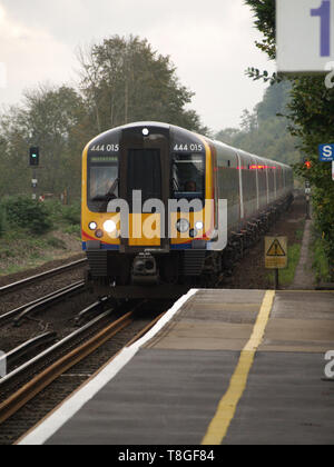 South West Trains carriages at Shawford Railway Station,Hampshire, England, UK Stock Photo