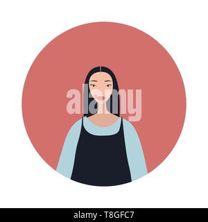 Young asian woman with black hair looks Stylish Beautiful Stock Vector