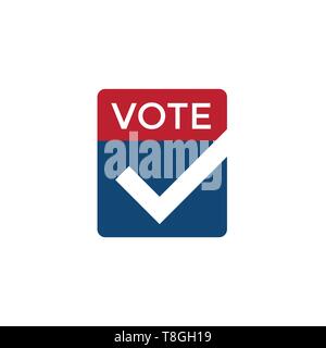 Early Voting Icon with Vote, Icon, & Patriotic Symbolism and Colors Stock Vector