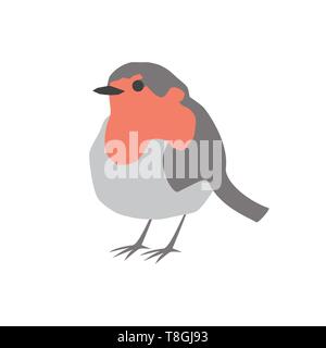 Robin bird vector portrait white background Stock Vector