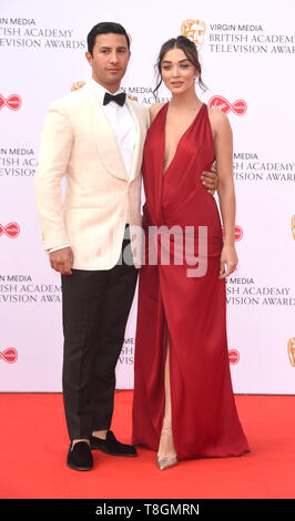 Photo Must Be Credited ©Alpha Press 079965 12/05/2019 George Panayiotou and Amy Jackson Virgin Media Bafta TV British Academy Television Awards Red Carpet Arrivals 2019 At The Royal Festival Hall London Stock Photo