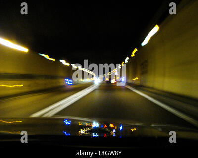 Driving on E70 motorway to the Frejus tunnel, France Stock Photo