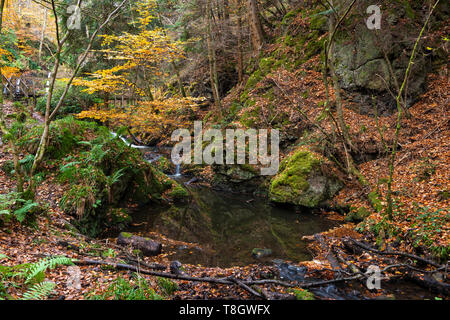 Fairy Glen waterfall near Rosemarkie on Black Isle in Ross & Cromarty, Highland Region, Scotland Stock Photo