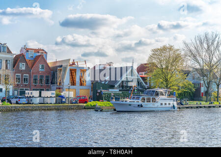 Haarlem, Netherlands – April 14, 2019: Haarlem canals and architecture, Netherlands Stock Photo