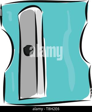 Pencil sharpener hand drawn design, illustration, vector on white background. Stock Vector