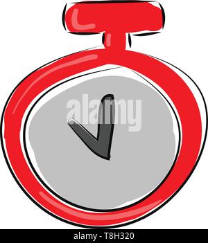 Stopwatch hand drawn design, illustration, vector on white background. Stock Vector