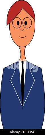 Man in suit hand drawn design, illustration, vector on white background. Stock Vector