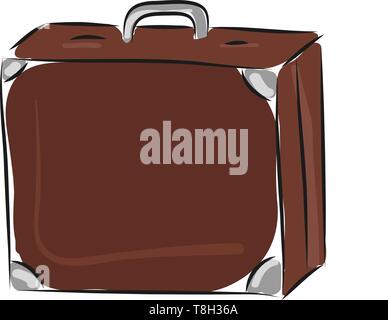 Suitcase hand drawn design, illustration, vector on white background. Stock Vector