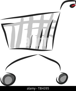Trolley hand drawn design, illustration, vector on white background. Stock Vector