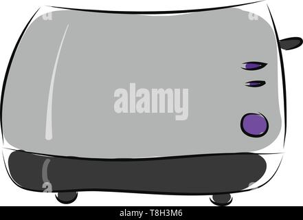 Toaster hand drawn design, illustration, vector on white background. Stock Vector