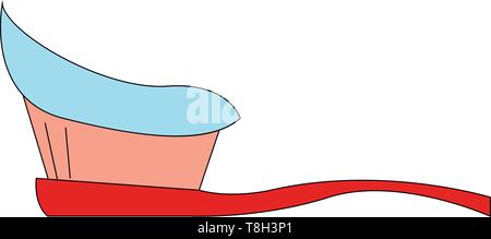 Toothbrush hand drawn design, illustration, vector on white background. Stock Vector