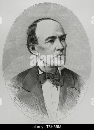 Cecilio Acosta (1818-1881). Escritor venezolano. Dibujo por Badillo. Grabado por Carretero. La Ilustración Española y Americana, 22 de octubre de 1881. Biblioteca Histórico Militar de Barcelona, Cataluña, España. Stock Photo