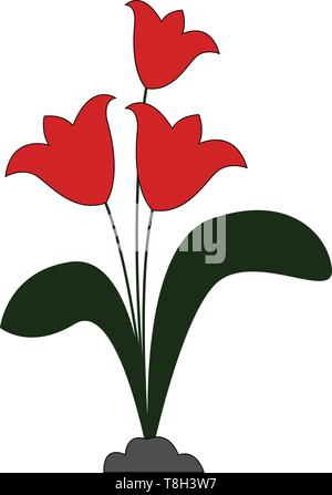 Spring flowers hand drawn vector set. Black brush flower silhouettes ...