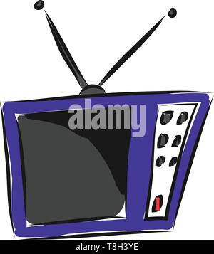 Television hand drawn design, illustration, vector on white background. Stock Vector