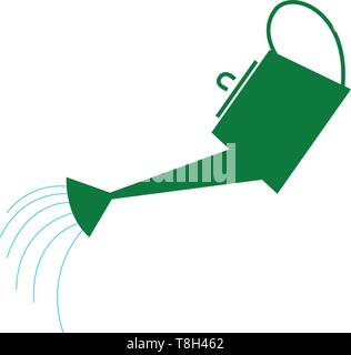 Watering can hand drawn design, illustration, vector on white background. Stock Vector