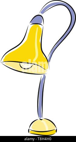 Table lamp hand drawn design, illustration, vector on white background. Stock Vector