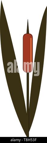 A bamboo leaf in dark colour in dark shade with sharp edges , vector, color drawing or illustration. Stock Vector