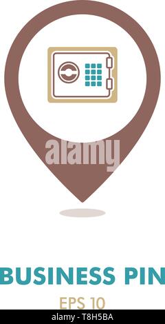 Bank safe outline pin map icon - Bank Safe Outline Pin Map Icon Finances Sign Map Pointer Map Markers Graph Symbol For Your Web Site Design Logo App Ui Vector Illustration Ep T8h5ba 