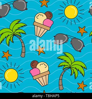seamless summer pattern background Stock Vector