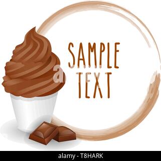 chocolate creamy background with soft brown wavy ripples Stock Vector ...
