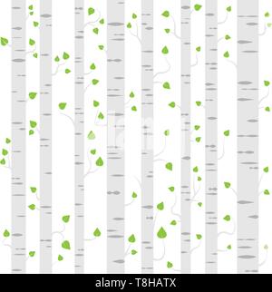 seamless birch tree background pattern vector Stock Vector