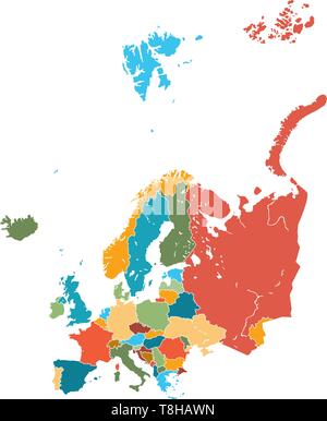 Detailed vector map of Europe Stock Vector Image & Art - Alamy