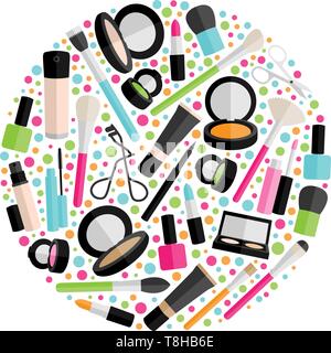 makeup vector circle Stock Vector