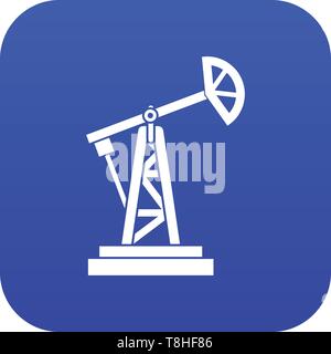 Oil rig icon digital blue Stock Vector
