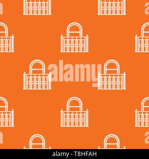 Building balcony pattern vector orange Stock Vector